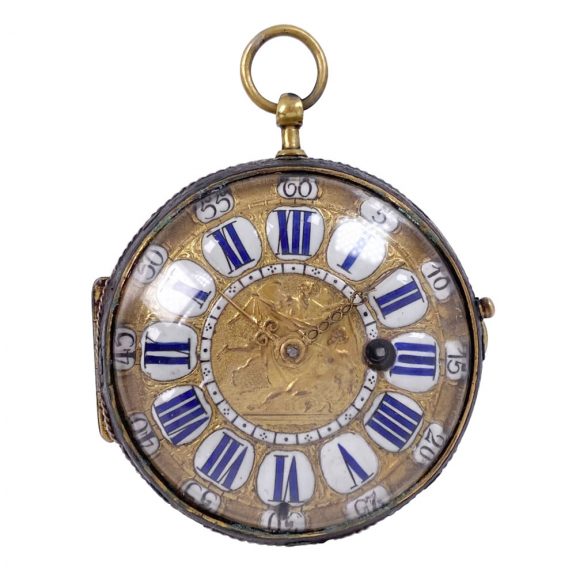 Exceptional Swiss fire gilded verge oignon watch Circa 1700