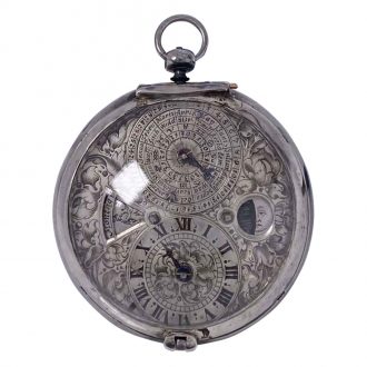 German verge watch with calendar and phases of the moon Circa 1645
