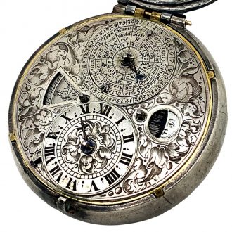 German verge watch with calendar and phases of the moon Circa 1645