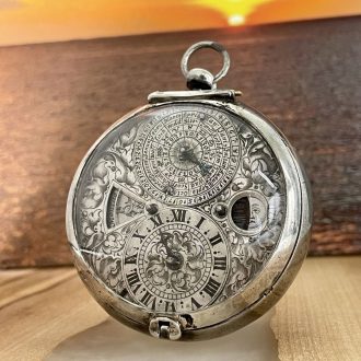 German verge watch with calendar and phases of the moon Circa 1645