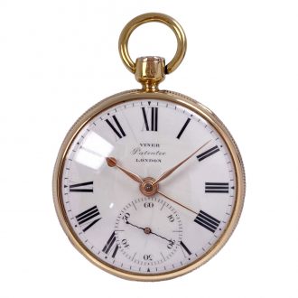 English gold open faced cylinder watch with alarm Circa 1817