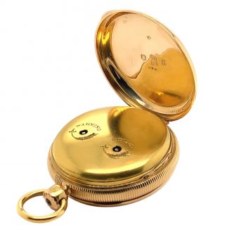 English gold open faced cylinder watch with alarm Circa 1817