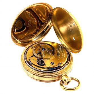 English gold open faced cylinder watch with alarm Circa 1817