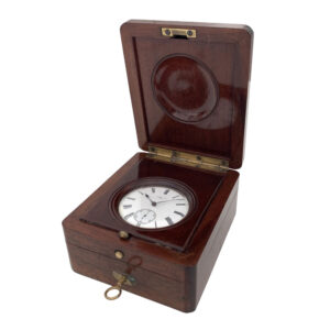 Austrian silver precision watch in mahogany box Circa 1864