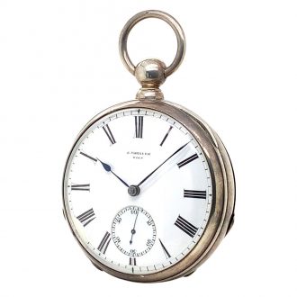 Austrian silver precision watch in mahogany box Circa 1864