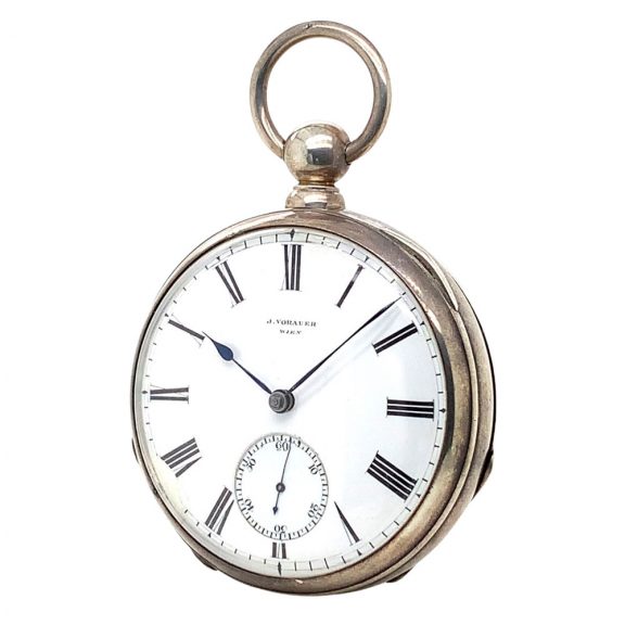 Austrian silver precision watch in mahogany box Circa 1864 Austrian silver precision watch in mahogany box Circa 1864