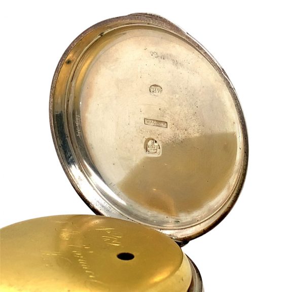 Austrian silver precision watch in mahogany box Circa 1864 Austrian silver precision watch in mahogany box Circa 1864