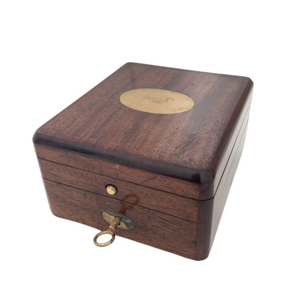 Austrian silver precision watch in mahogany box Circa 1864 Austrian silver precision watch in mahogany box Circa 1864