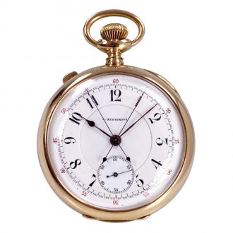 Swiss 14K gold lever split seconds chronograph Circa 1900
