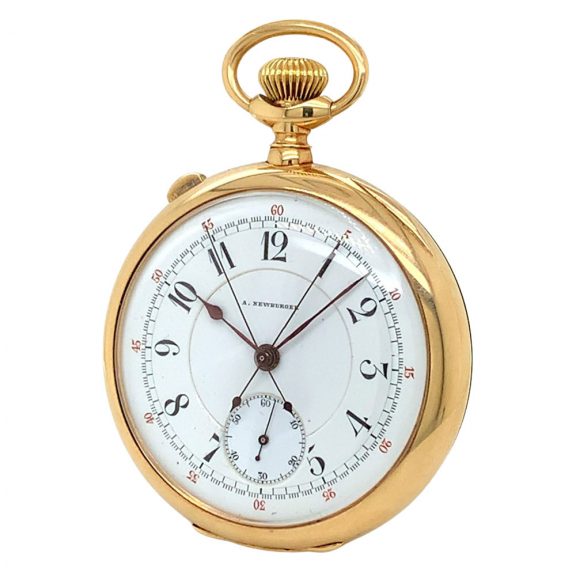 Swiss 14K gold lever split seconds chronograph Circa 1900 Swiss 14K gold lever split seconds chronograph Circa 1900