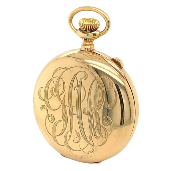 Swiss 14K gold lever split seconds chronograph Circa 1900 Swiss 14K gold lever split seconds chronograph Circa 1900