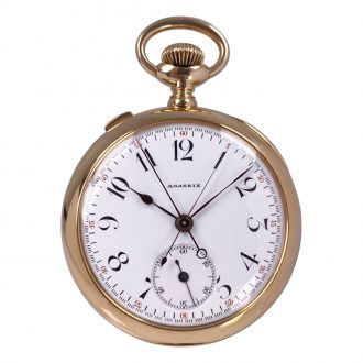 Swiss 14K gold lever split seconds chronograph Circa 1900