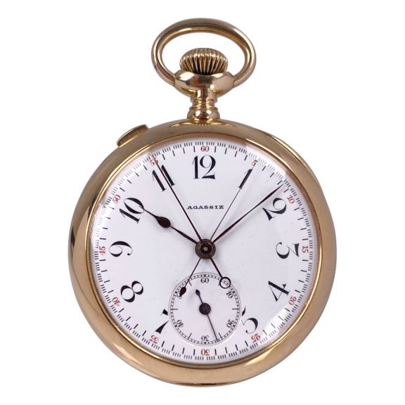 Swiss 14K gold lever split seconds chronograph Circa 1900