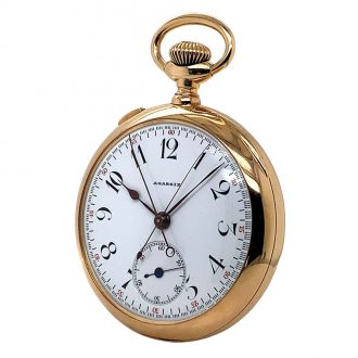 Swiss 14K gold lever split seconds chronograph Circa 1900