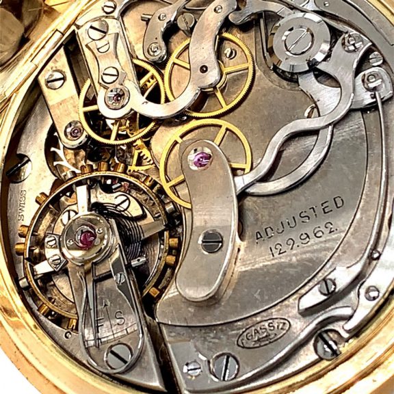 Swiss 14K gold lever split seconds chronograph Circa 1900 Swiss 14K gold lever split seconds chronograph Circa 1900