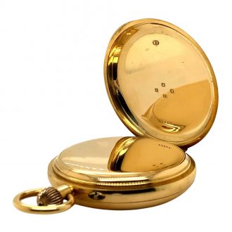 Heavy English gold lever watch with 52.5 minute carrousel Circa 1901