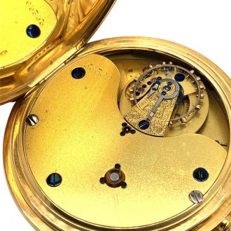 Heavy English gold lever watch with 52.5 minute carrousel Circa 1901