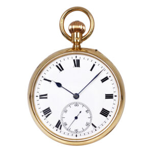 English gold watch with 52.5 minute carrousel Circa 1915