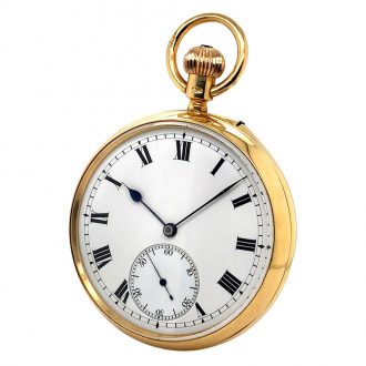 English gold watch with 52.5 minute carrousel Circa 1915