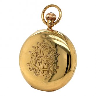 English gold watch with 52.5 minute carrousel Circa 1915