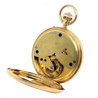 English gold watch with 52.5 minute carrousel Circa 1915