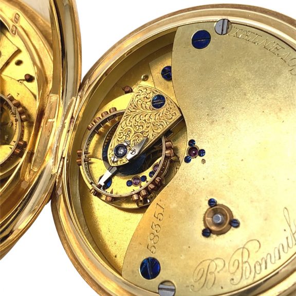 English gold watch with 52.5 minute carrousel Circa 1915 English gold watch with 52.5 minute carrousel Circa 1915