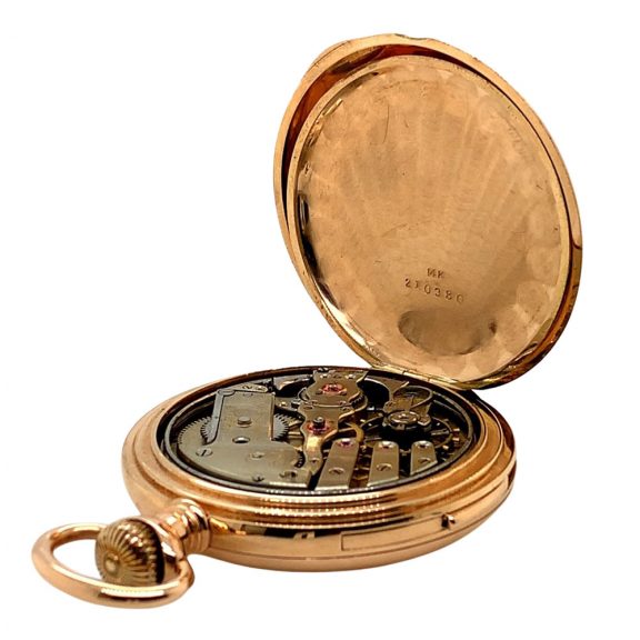 Rare Swiss 14K rose gold five minute repeating lever Circa 1900 Rare Swiss 14K rose gold five minute repeating lever Circa 1900