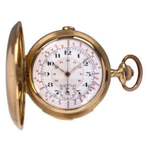 Swiss gold chronograph with tachymeter scale Circa 1920