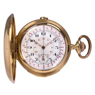 Swiss gold chronograph with tachymeter scale Circa 1920