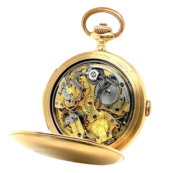 Swiss gold chronograph with tachymeter scale Circa 1920 Swiss gold chronograph with tachymeter scale Circa 1920