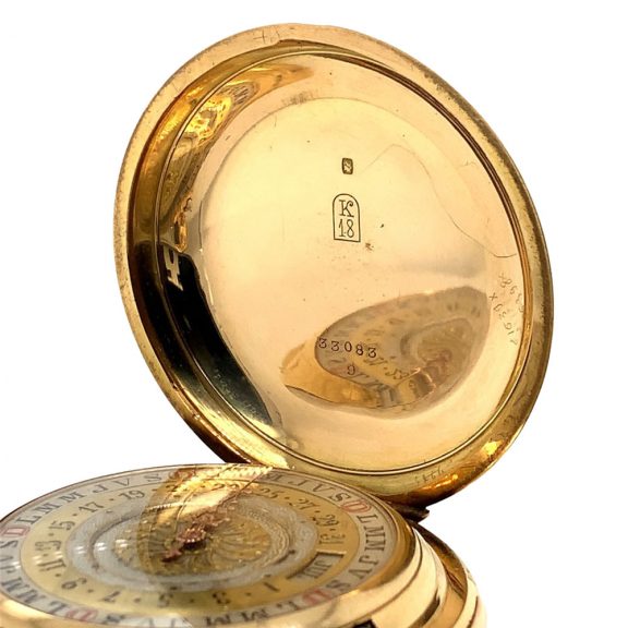 Swiss 18K gold repeating double sided lever watch Circa 1890 Swiss 18K gold repeating double sided lever watch Circa 1890