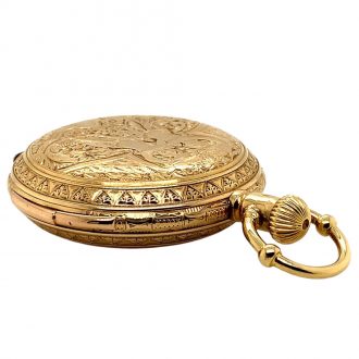 Swiss 18K gold repeating double sided lever watch Circa 1890