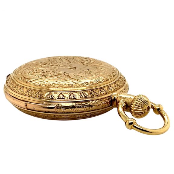 Swiss 18K gold repeating double sided lever watch Circa 1890 Swiss 18K gold repeating double sided lever watch Circa 1890