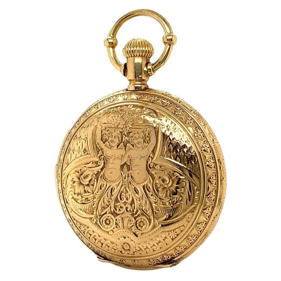 Swiss 18K gold repeating double sided lever watch Circa 1890 Swiss 18K gold repeating double sided lever watch Circa 1890