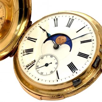 Swiss 18K gold repeating double sided lever watch Circa 1890
