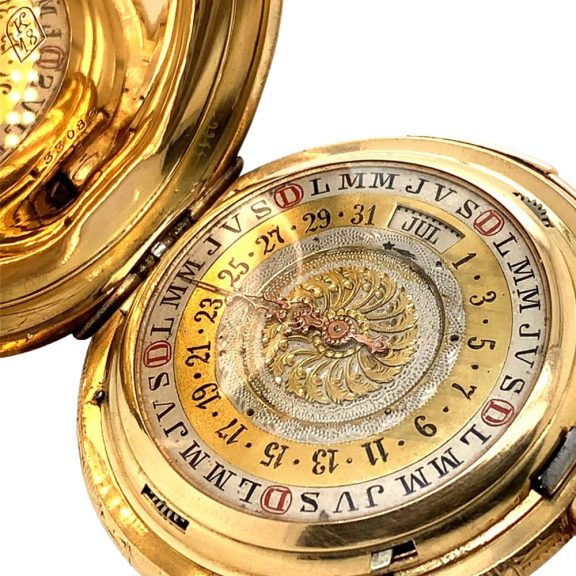 Swiss 18K gold repeating double sided lever watch Circa 1890 Swiss 18K gold repeating double sided lever watch Circa 1890