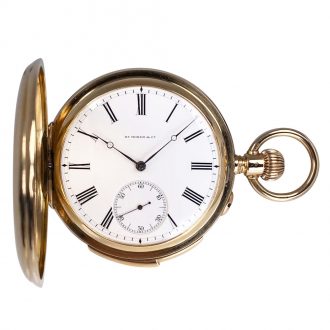 Swiss 14K gold minute repeating lever pocket watch Circa 1900
