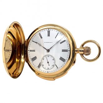 Swiss 14K gold minute repeating lever pocket watch Circa 1900