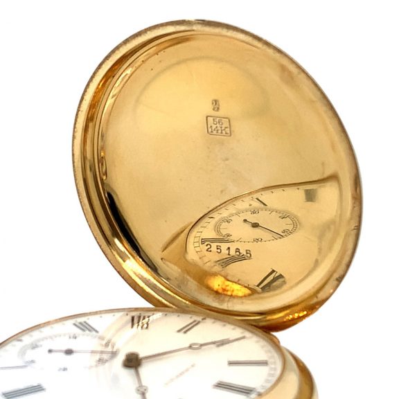 Swiss 14K gold minute repeating lever pocket watch Circa 1900 Swiss 14K gold minute repeating lever pocket watch Circa 1900