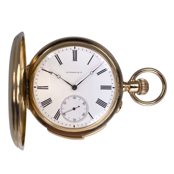 Swiss gold repeating lever with calendar and moon phases Circa 1900 Swiss gold repeating lever with calendar and moon phases Circa 1900