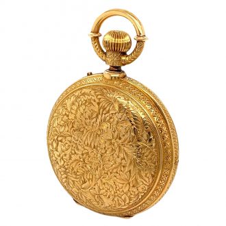 Swiss gold repeating lever with calendar and moon phases Circa 1900