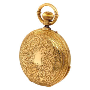 Swiss gold repeating lever with calendar and moon phases Circa 1900