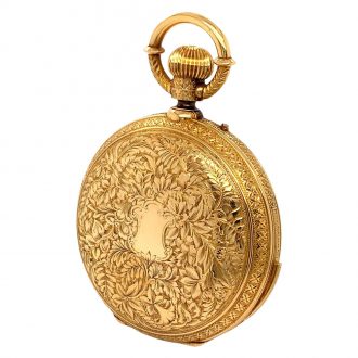 Swiss gold repeating lever with calendar and moon phases Circa 1900