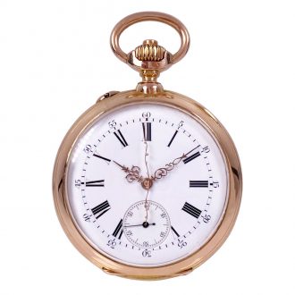 Swiss lever watch with stoppable jumping center seconds Circa 1890 Swiss lever watch with stoppable jumping center seconds Circa 1890