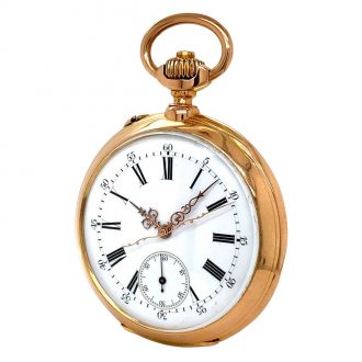 Swiss lever watch with stoppable jumping center seconds Circa 1890 Swiss lever watch with stoppable jumping center seconds Circa 1890