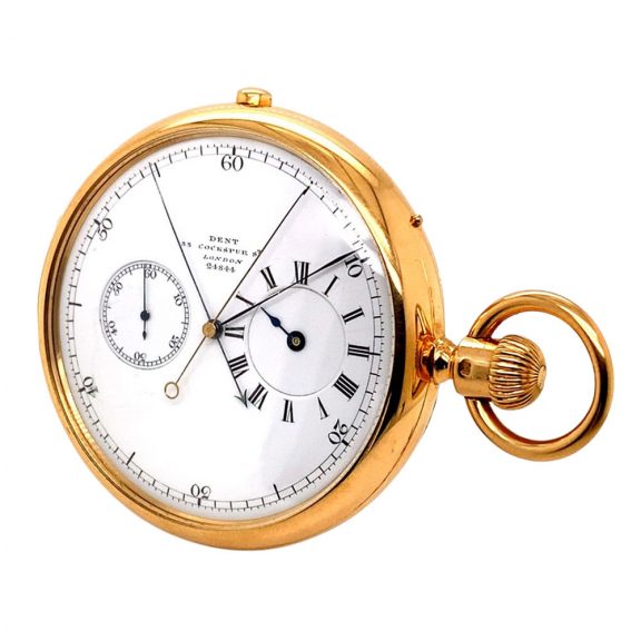 English rose gold precision watch with chronograph Circa 1865