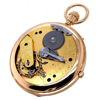English rose gold precision watch with chronograph Circa 1865