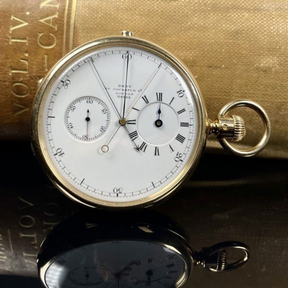 English rose gold precision watch with chronograph Circa 1865 English rose gold precision watch with chronograph Circa 1865