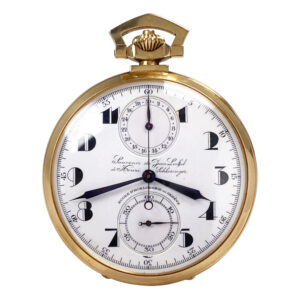 Swiss 18K gold anker chronometer with chronograph Circa 1930