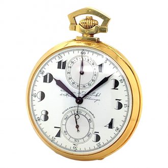 Swiss 18K gold anker chronometer with chronograph Circa 1930